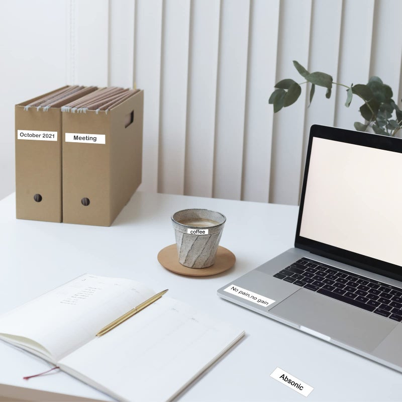 Absonic Compatible for Epson Label Maker Tape LK-4WBN LC-4WBN LC 4WBN9 SS12KW 12mm 1/2" Black on White 0.47" Label Tape Work for Epson LabelWorks LW300 LW400 LW500 LW700 LW-K200PX Label Maker, 5-Pack - Image 5